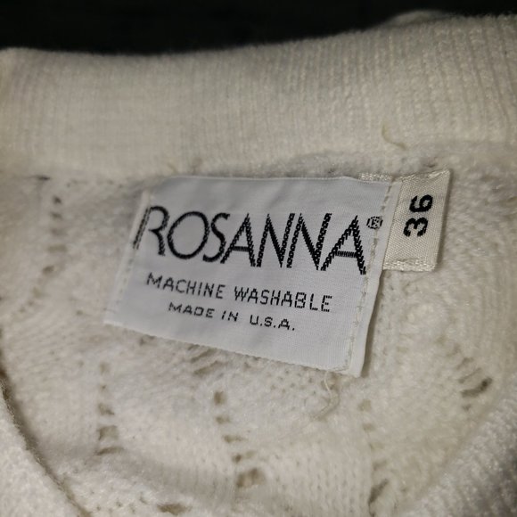 VTG Knit Cardigan Sweater Womens 36 USA Woolite Woven Waves Scallop-Knit - Picture 5 of 8